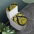 Thai Ornament Pattern Print Toilet Lid And Tank Cover Set