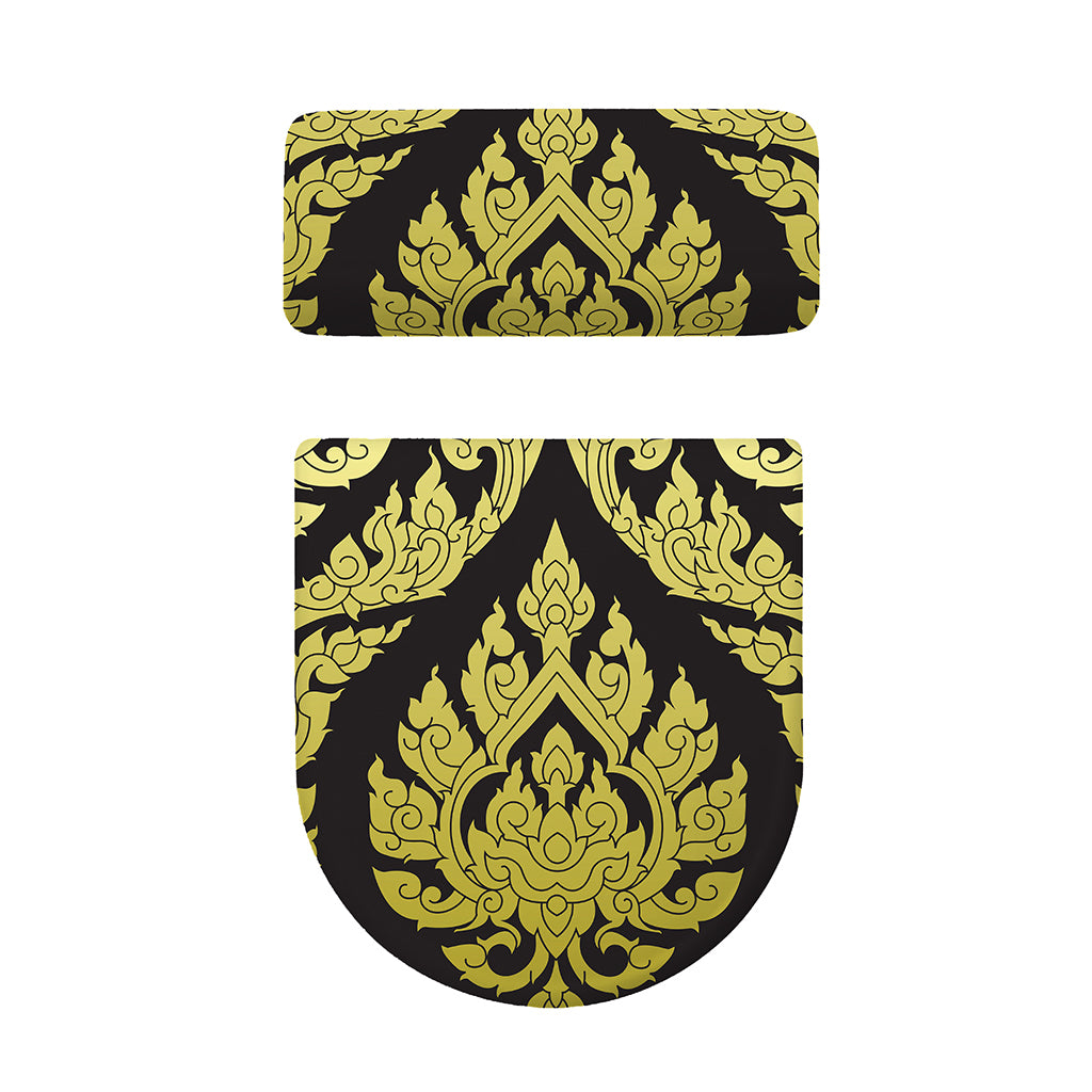 Thai Ornament Pattern Print Toilet Lid And Tank Cover Set
