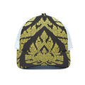 Thai Ornament Pattern Print White Mesh Trucker Hat