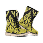 Thai Ornament Pattern Print Winter Boots