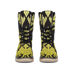 Thai Ornament Pattern Print Winter Boots