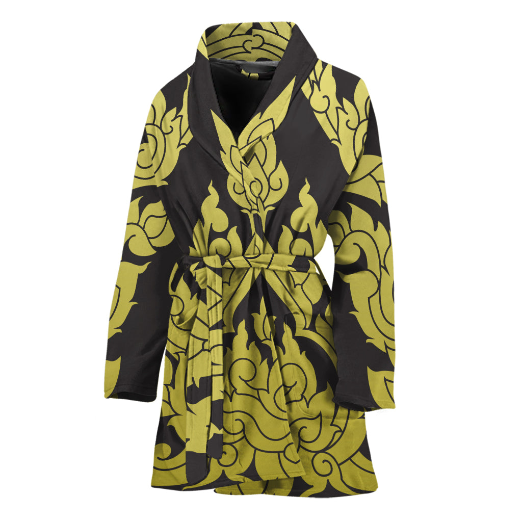 Thai Ornament Pattern Print Women's Bathrobe