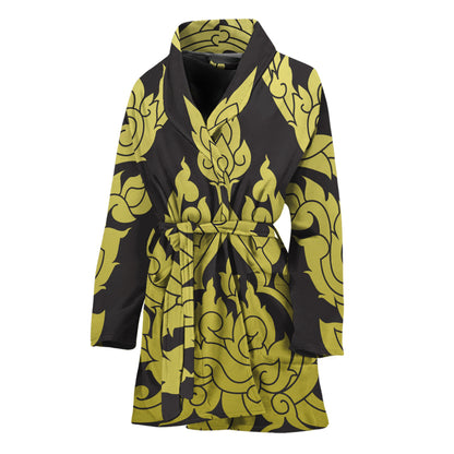 Thai Ornament Pattern Print Women's Bathrobe