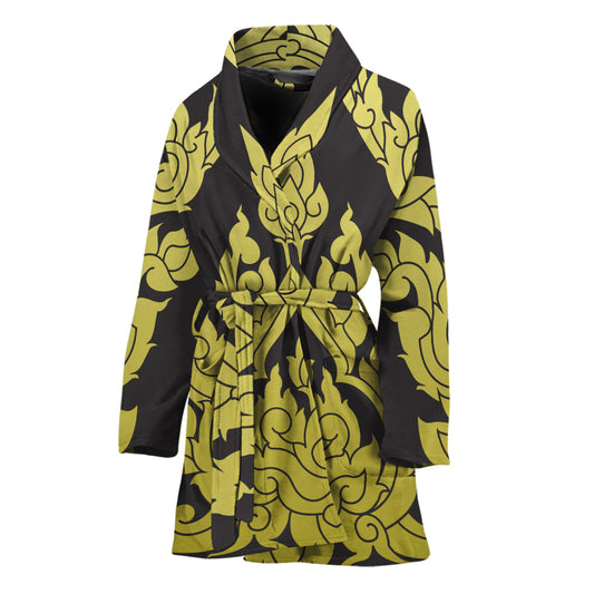 Thai Ornament Pattern Print Women's Bathrobe