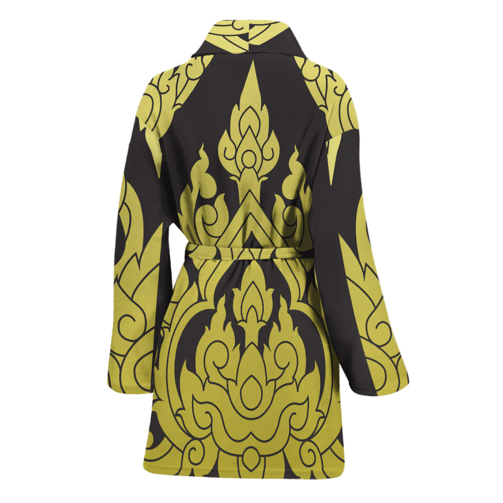 Thai Ornament Pattern Print Women's Bathrobe