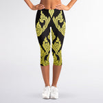 Thai Ornament Pattern Print Women's Capri Leggings