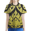 Thai Ornament Pattern Print Women's Polo Shirt