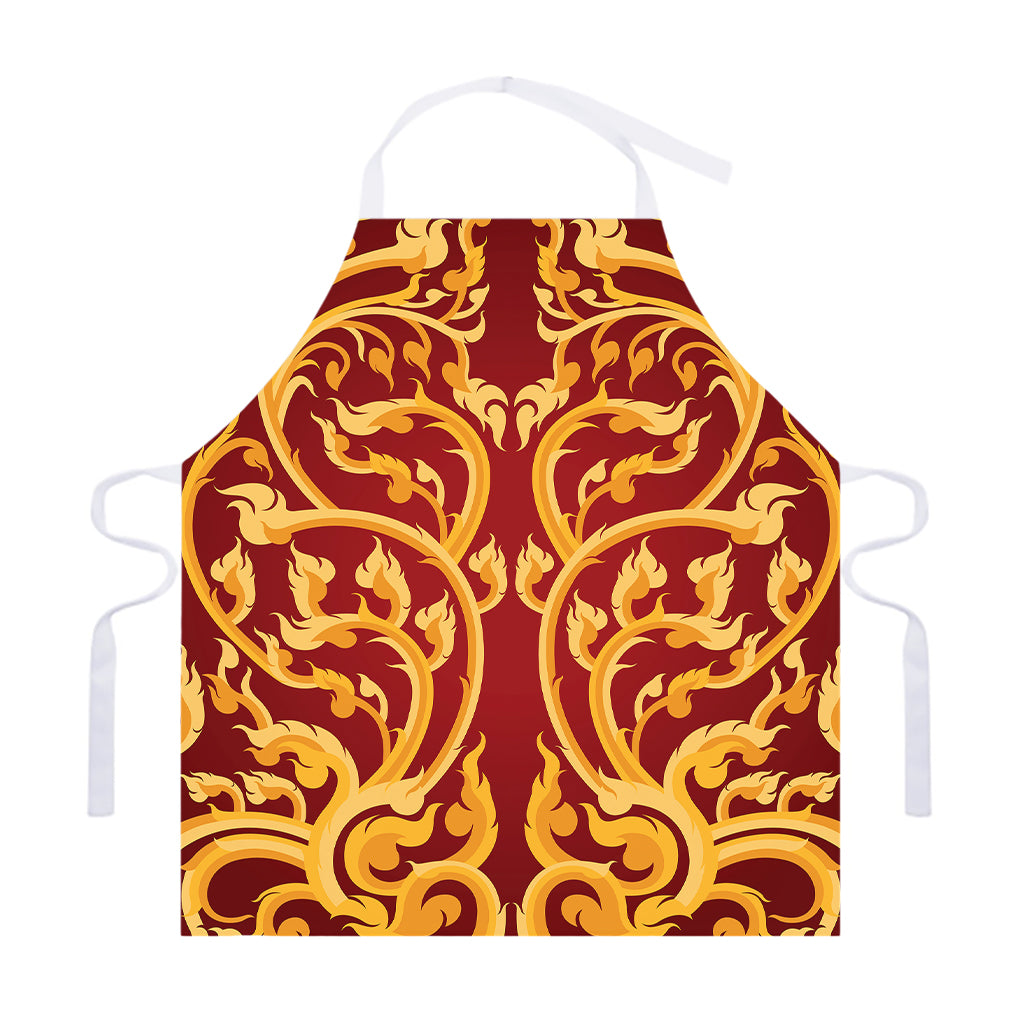 Thai Winding Vines Pattern Print Adjustable Apron