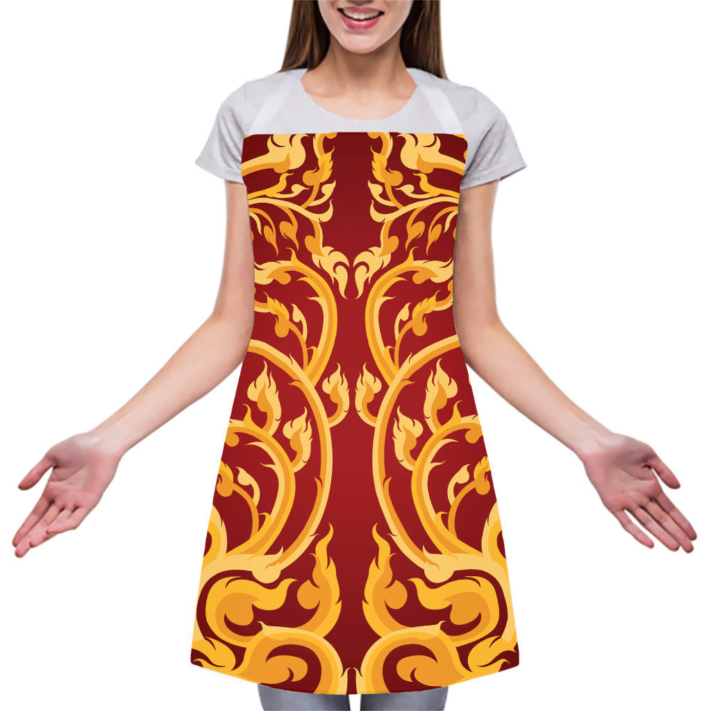 Thai Winding Vines Pattern Print Adjustable Apron