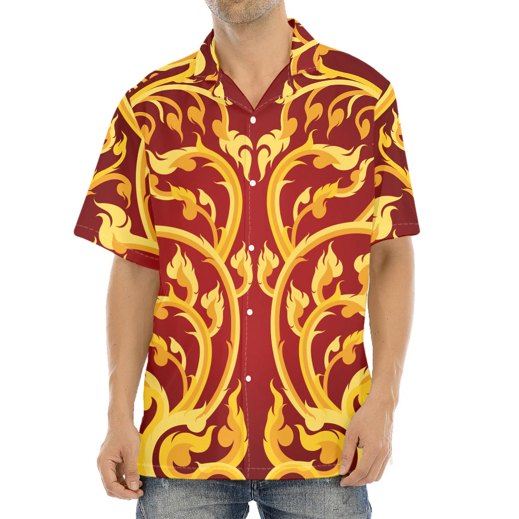 Thai Winding Vines Pattern Print Aloha Shirt
