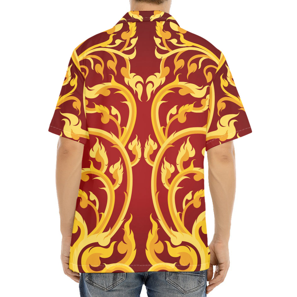 Thai Winding Vines Pattern Print Aloha Shirt
