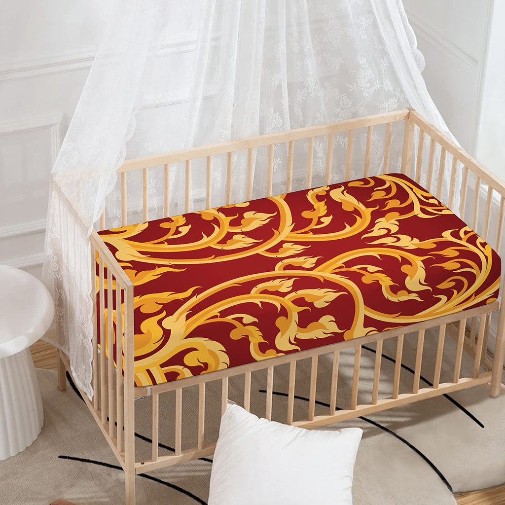 Thai Winding Vines Pattern Print Baby Crib Sheet