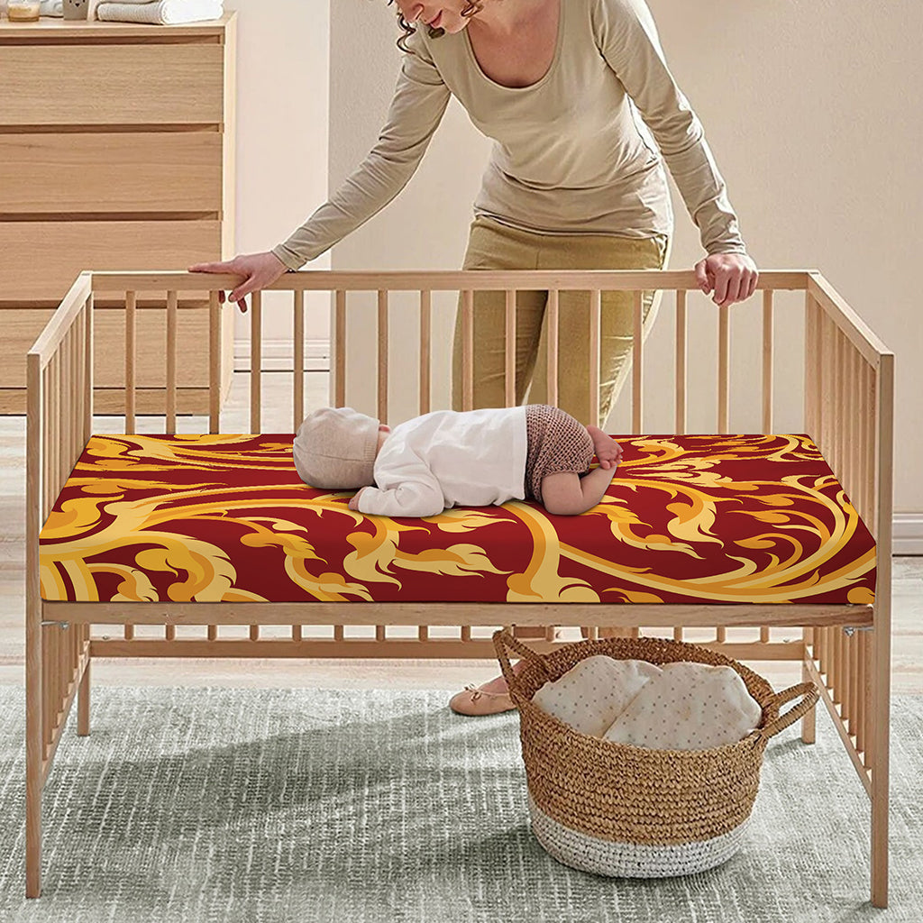 Thai Winding Vines Pattern Print Baby Crib Sheet