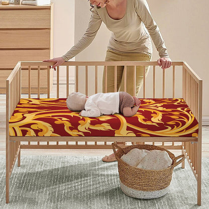 Thai Winding Vines Pattern Print Baby Crib Sheet