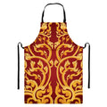 Thai Winding Vines Pattern Print Bib Apron With Pocket