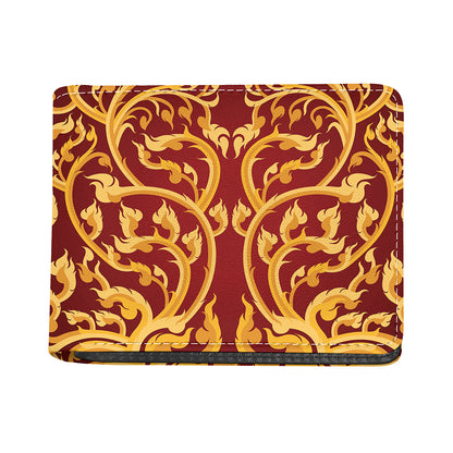 Thai Winding Vines Pattern Print Bifold Wallet