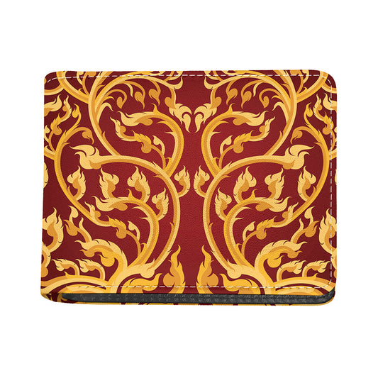 Thai Winding Vines Pattern Print Bifold Wallet