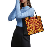 Thai Winding Vines Pattern Print Canvas Tote Bag