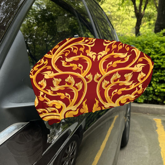 Thai Winding Vines Pattern Print Car Side Mirror Covers