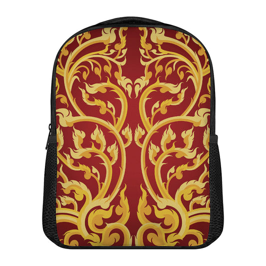 Thai Winding Vines Pattern Print Casual Backpack