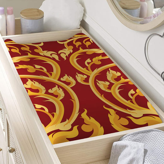 Thai Winding Vines Pattern Print Changing Pad Cover