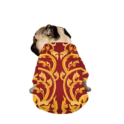 Thai Winding Vines Pattern Print Dog Zip Up Jacket
