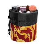 Thai Winding Vines Pattern Print Drawstring Makeup Bag