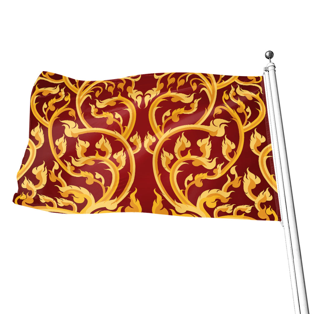 Thai Winding Vines Pattern Print Flag