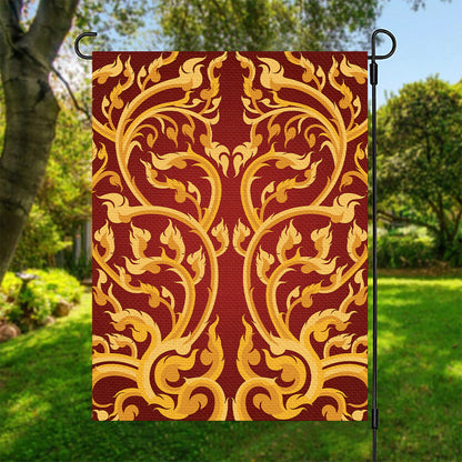 Thai Winding Vines Pattern Print Garden Flag