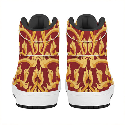 Thai Winding Vines Pattern Print High Top Leather Sneakers