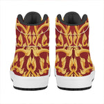 Thai Winding Vines Pattern Print High Top Leather Sneakers