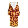 Thai Winding Vines Pattern Print Hooded Bathrobe