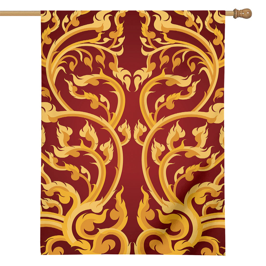 Thai Winding Vines Pattern Print House Flag