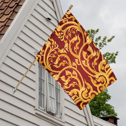Thai Winding Vines Pattern Print House Flag