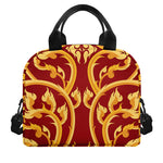 Thai Winding Vines Pattern Print Insulated Lunch Bag
