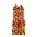 Thai Winding Vines Pattern Print Jersey Midi Cami Dress