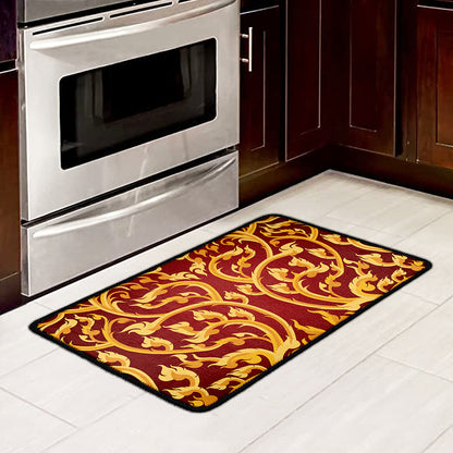Thai Winding Vines Pattern Print Kitchen Mat