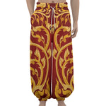 Thai Winding Vines Pattern Print Lantern Pants