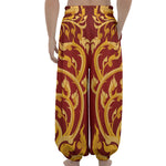Thai Winding Vines Pattern Print Lantern Pants