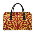 Thai Winding Vines Pattern Print Leather Duffel Bag