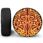 Thai Winding Vines Pattern Print Leather Spare Tire Cover