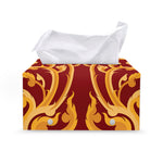 Thai Winding Vines Pattern Print Leather Tissue Box Cover