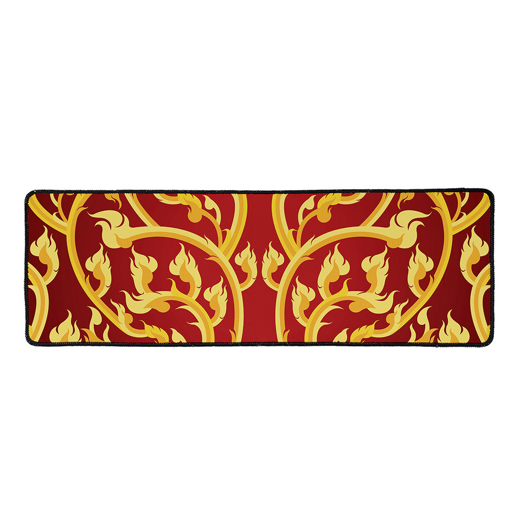 Thai Winding Vines Pattern Print Long Kitchen Mat