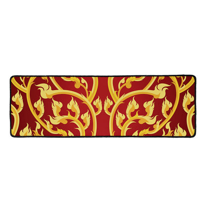 Thai Winding Vines Pattern Print Long Kitchen Mat