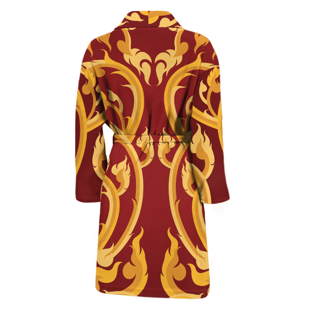 Thai Winding Vines Pattern Print Men's Bathrobe