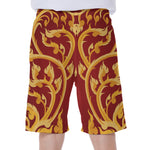 Thai Winding Vines Pattern Print Men's Beach Shorts