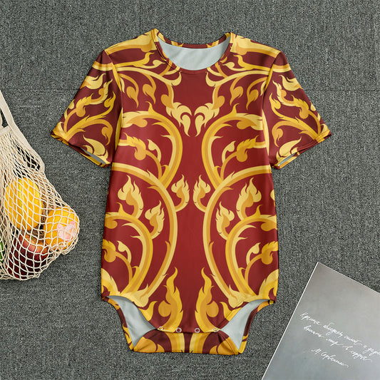 Thai Winding Vines Pattern Print Men's Bodysuit
