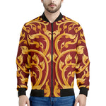 Thai Winding Vines Pattern Print Men's Bomber Jacket
