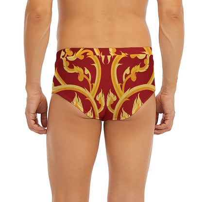 Thai Winding Vines Pattern Print Men's Briefs