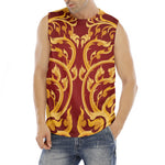 Thai Winding Vines Pattern Print Men's Fitness Tank Top